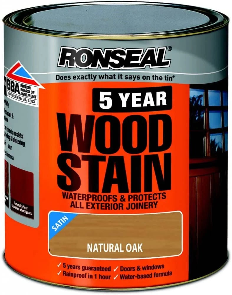 Ronseal ﻿5 Year Woodstain Satin (Natural Pine) 2.5 Litres -Protects