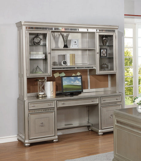 Ritzville 3-Drawer Credenza With Hutch Metallic Platinum - 801971 COSMEGA