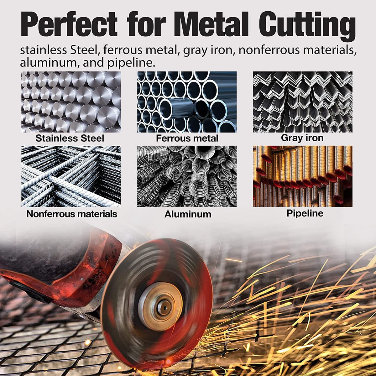 Worksite 4 1/2 Inch (115 Millimeter) Diamond Grinding Wheel. Suitable For Most Electric Grinders Air Cut Off Tool and Electric Cut Off Tool – Our Cutting Wheels are Ideal for Cutting Iron