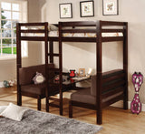 Joaquin Twin Over Twin Convertible Loft Bed Brown - 460263 A-Z Store Nadia