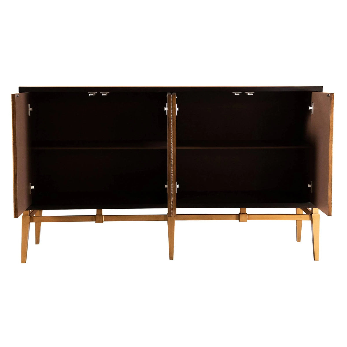 Sunburst 4-Door Accent Cabinet Brown And Antique Gold - 953497 Pie's Variety Store