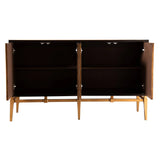 Sunburst 4-Door Accent Cabinet Brown And Antique Gold - 953497 Pie's Variety Store