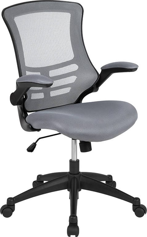 Mid-Back Black / Blue / Dark Gray / Green / Red / White Mesh Swivel Ergonomic Task Office Chair with Flip-Up Arms - BL-X-5M-BK-GG / BL-X-5M-BLUE-GG / BL-X-5M-DKGY-GG / BL-X-5M-GRN-GG / BL-X-5M-RED-GG / BL-X-5M-WH-GG ADRIAN'S ELECTRONICS