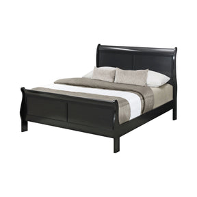 Louis Philippe Full Panel Sleigh Bed Black - 212411F Pie's Variety Store