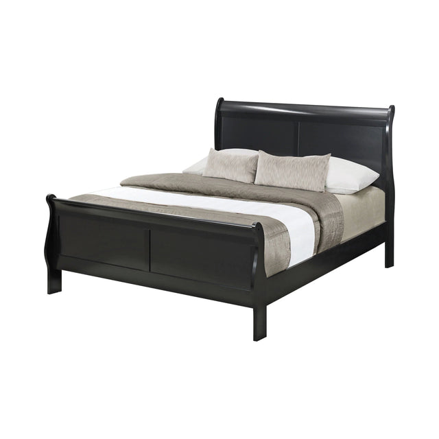Louis Philippe Full Panel Sleigh Bed Black - 212411F Pie's Variety Store