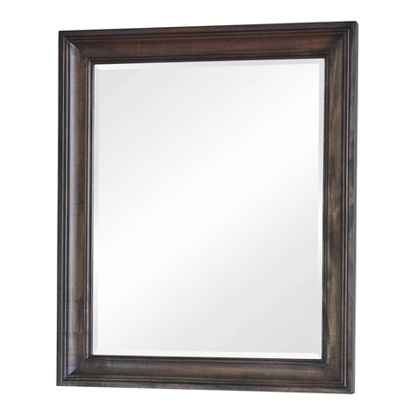Avenue Rectangle Vanity Mirror Weathered Burnished Brown It features the classic rectangular design with a sturdy wood frame- 223038 coastmega