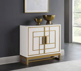 Rectangular 2-Door Accent Cabinet White And Gold - 953454 Pie's Variety Store