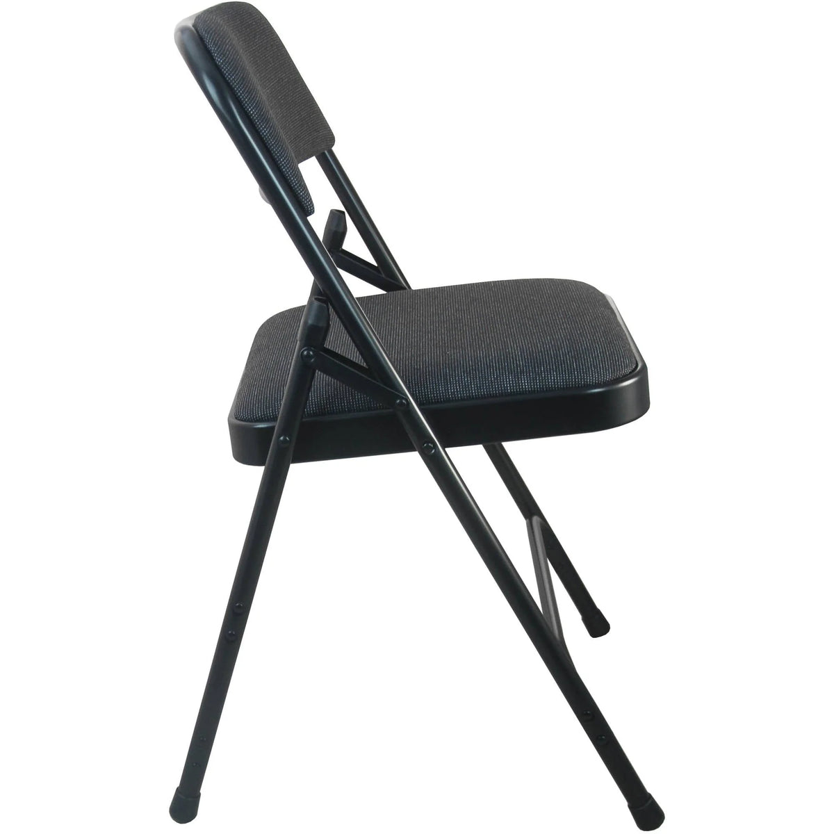 2-Pack Advantage Black Padded Metal Folding Chair - Black 1-in Fabric Seat [DPI903F-BLKBLK-2] Fl Furniture