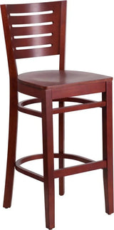 Darby Series Slat Back Mahogany Wood Restaurant Barstool [XU-DG-W0108BBAR-MAH-MAH-GG] Pie's Variety Store