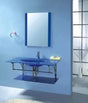 MEGALUXE Glass Face Basin With Stainless Steel Frame - # 9008 CHINA IMPORTS
