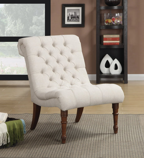 Armless Tufted Back Accent Chair Oatmeal - 902176 coastmega