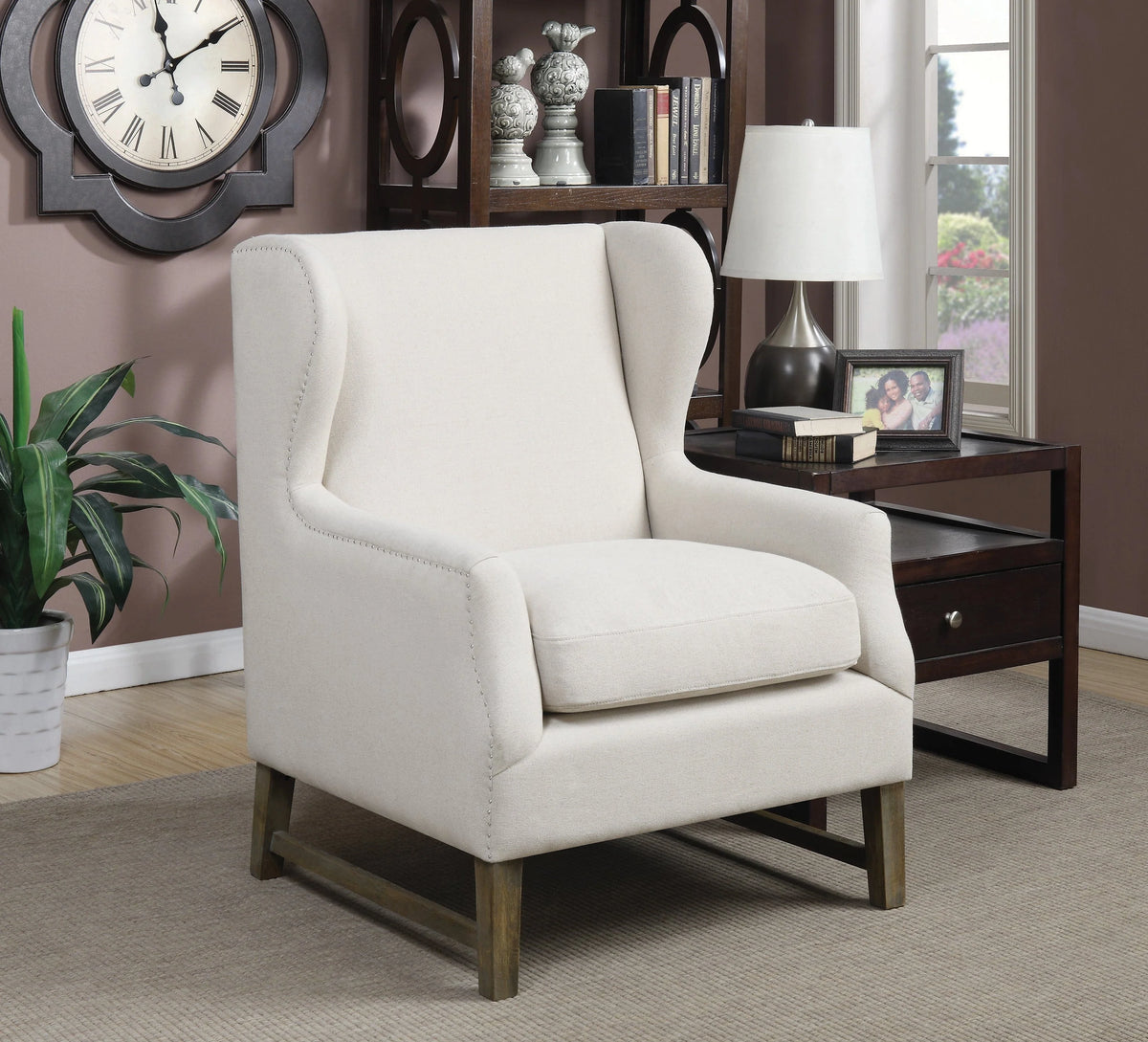 Wing Back Accent Chair Cream - 902490 ebuystt