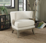 Barrel Back Accent Chair White And Weathered Grey - 902559 ebuystt