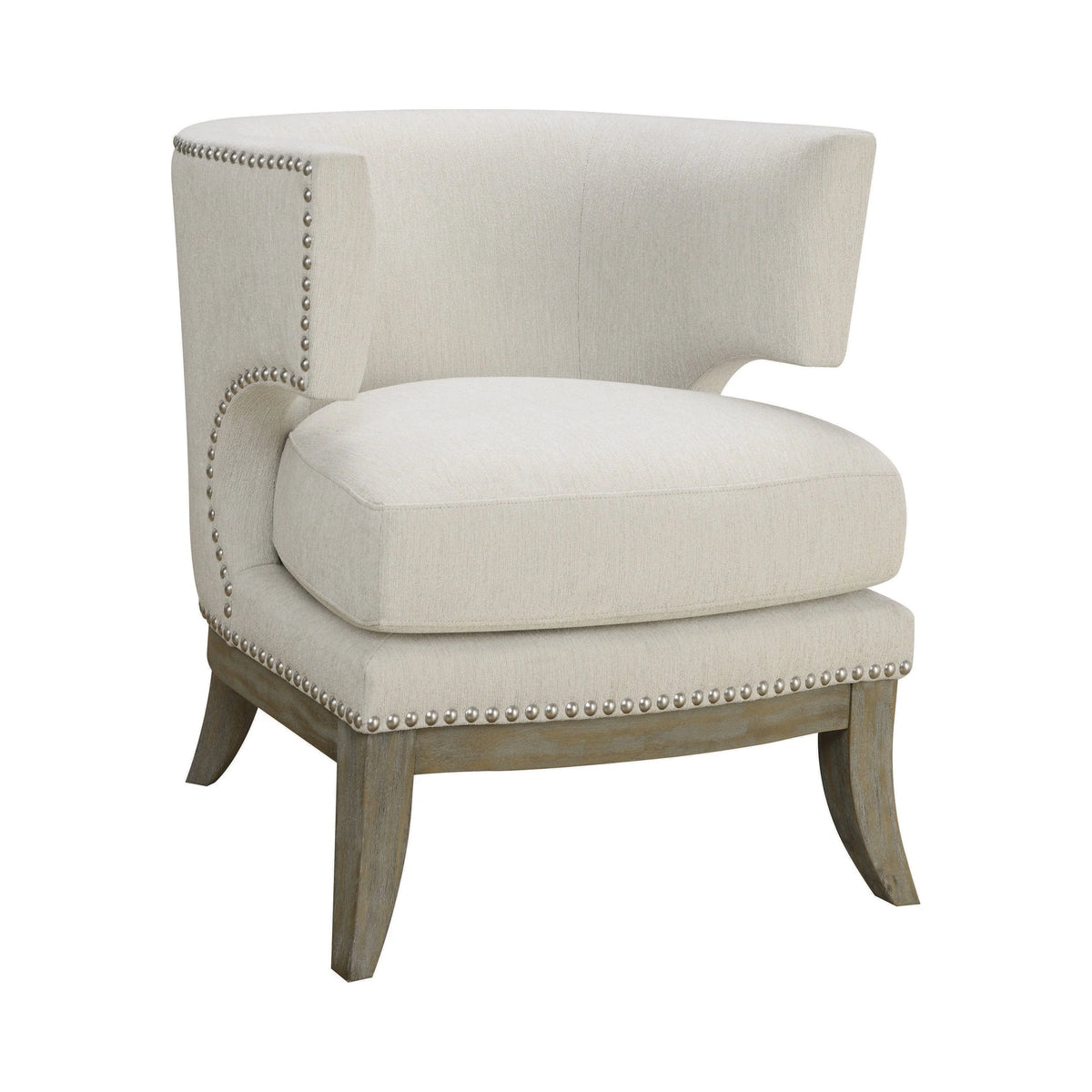 Barrel Back Accent Chair White And Weathered Grey - 902559 ebuystt