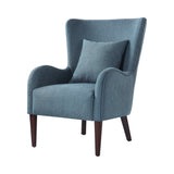 Curved Arm Upholstered Accent Chair Blue - 903963 ebuystt
