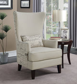 Curved Arm High Back Accent Chair Cream - 904047 ebuystt