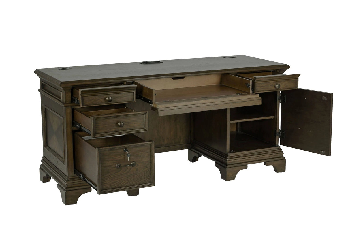 Hartshill Credenza With Power Outlet Burnished Oak - 881282 Pie's Variety Store