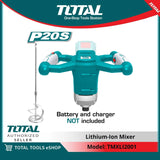 Total Portable 20 Volts Adjustable 6 Speed Electric Mixer - For Concrete