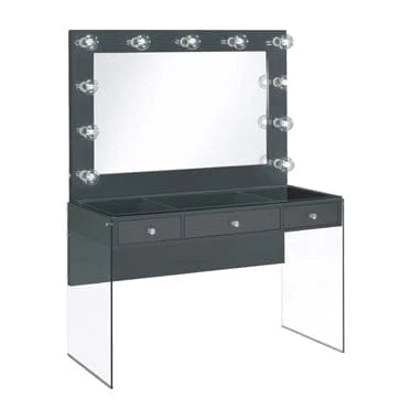  grey high gloss lacquer finish across the tabletop and mirror frame- 935923 coastmega
