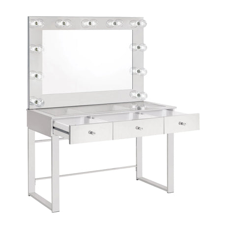  this modern vanity set features a stunning mirror paneled design that reflects surrounding hues- 935934 coastmega