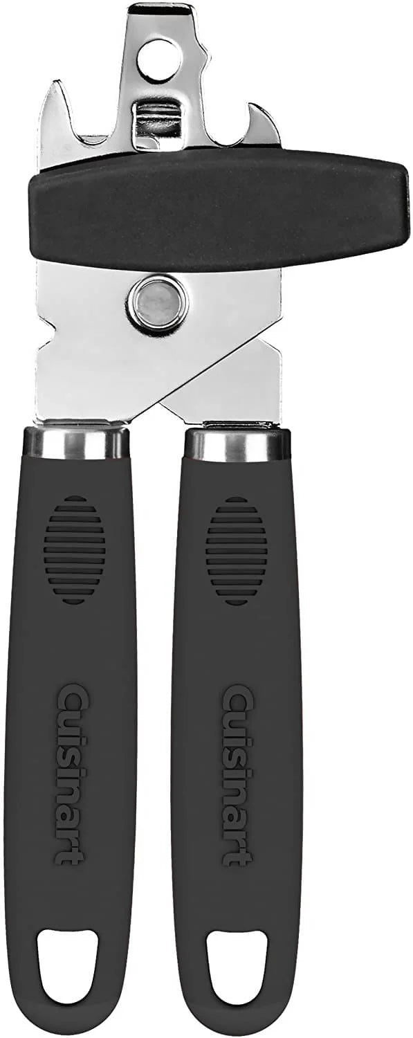 Cuisinart Primary Collection Can Opener smoothly cuts the circumference of cylindrical cans of soup