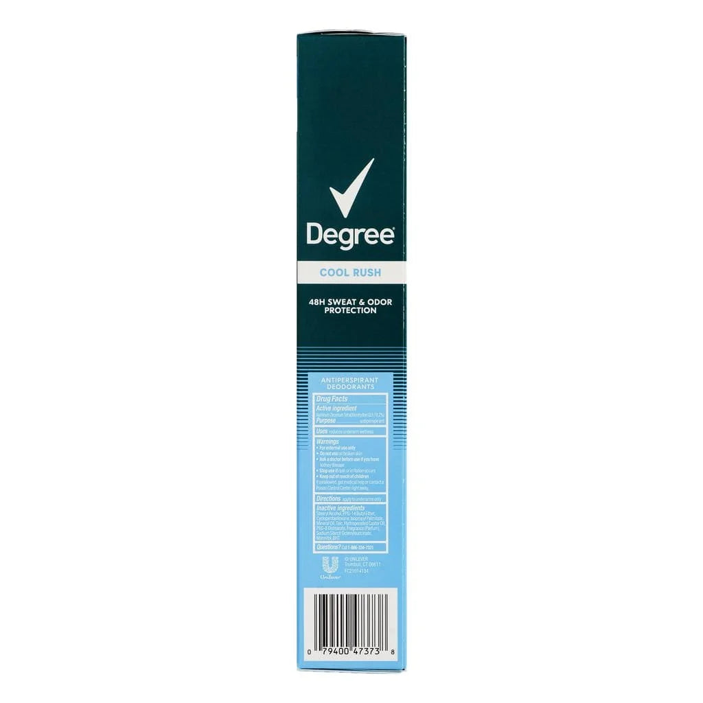 Degree Cool Rush Deodorant 5 Units / 2.7 oz / Cool Rush scented deodorant for men. Prevents sweat. Designed for sports. Invigorating fragrance. / 29284 dayana sifontes