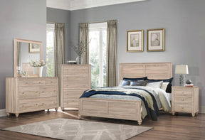 Wenham Queen Panel Bed Natural Oak 4PC Set - SET4PC205461Q Pie's Variety Store