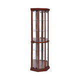 6-Shelf Corner Curio Cabinet Medium Brown - 3393 Pie's Variety Store