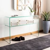 Glass 1-Shelf Rectangular Console Table Clear - 935865 Pie's Variety Store