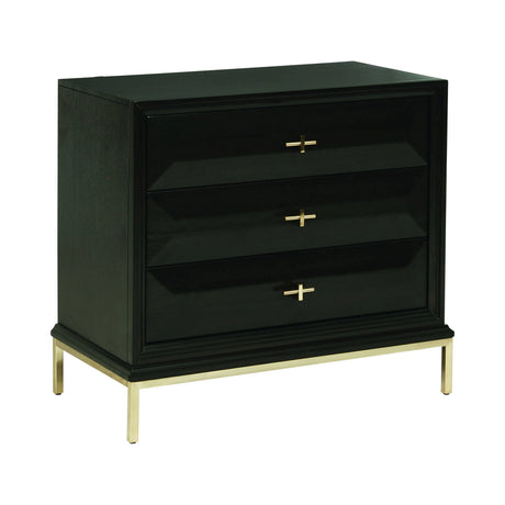 Formosa 3-Drawer Rectangular Nightstand Americano And Rose Brass Collection: Formosa SKU: 222842 coastmega