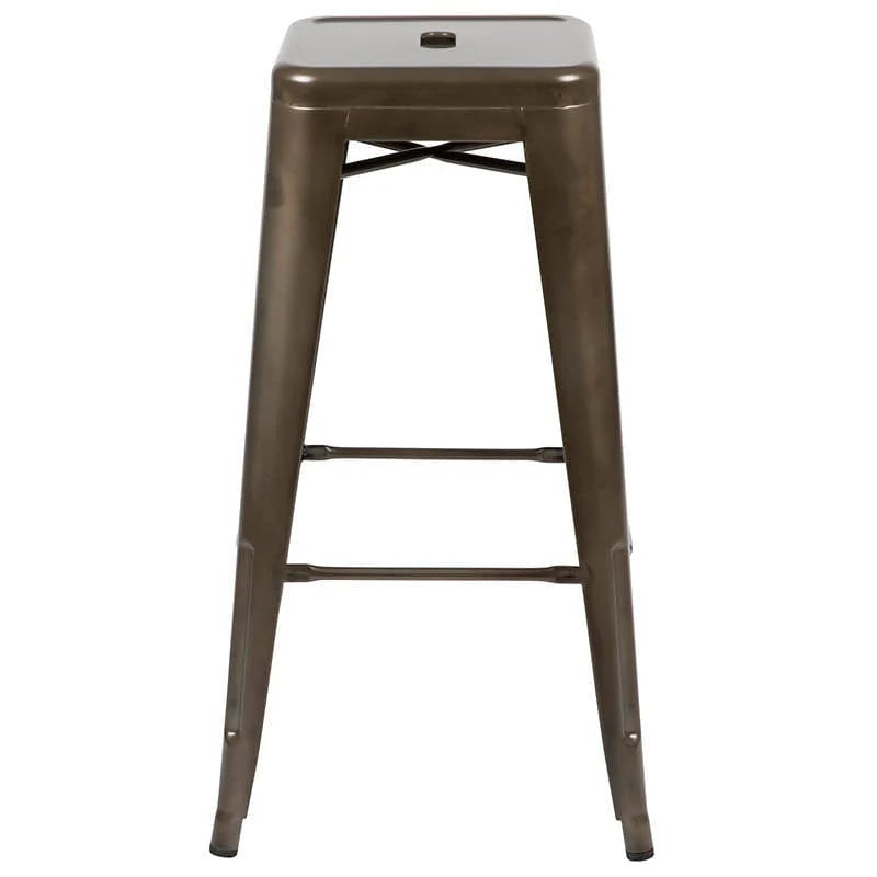 30" High Metal Indoor Bar Stool in Gun Metal Gray - Stackable Set of 4 [4-ET-31320-30-GN-R-GG] Fl Furniture