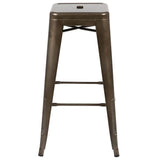 30" High Metal Indoor Bar Stool in Gun Metal Gray - Stackable Set of 4 [4-ET-31320-30-GN-R-GG] Fl Furniture