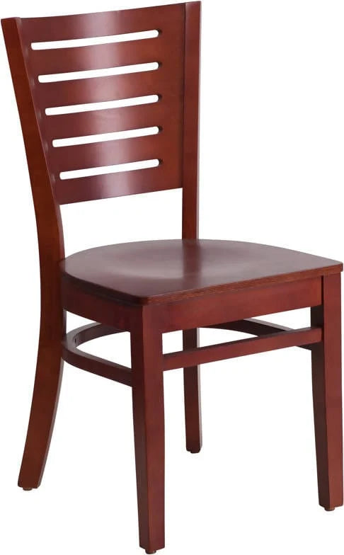 Darby Series Slat Back Mahogany Wood Restaurant Chair [XU-DG-W0108-MAH-MAH-GG] Pie's Variety Store