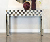 Checker Pattern Rectangular Console Table Silver - 952859 Pie's Variety Store