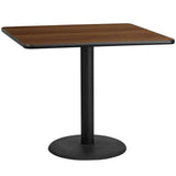 42'' Square Black Laminate Table Top with 24'' Round Table Height Base [XU-BLKTB-4242-TR24-GG] Pie's Variety Store