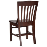 HERCULES Series School House Back Mahogany Wood Restaurant Chair [XU-DG-W0006-MAH-GG] Pie's Variety Store
