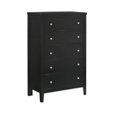 Carlton 5-Drawer Rectangular Chest Black - 215865 Pie's Variety Store