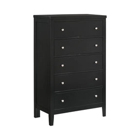 Carlton 5-Drawer Rectangular Chest Black - 215865 Pie's Variety Store