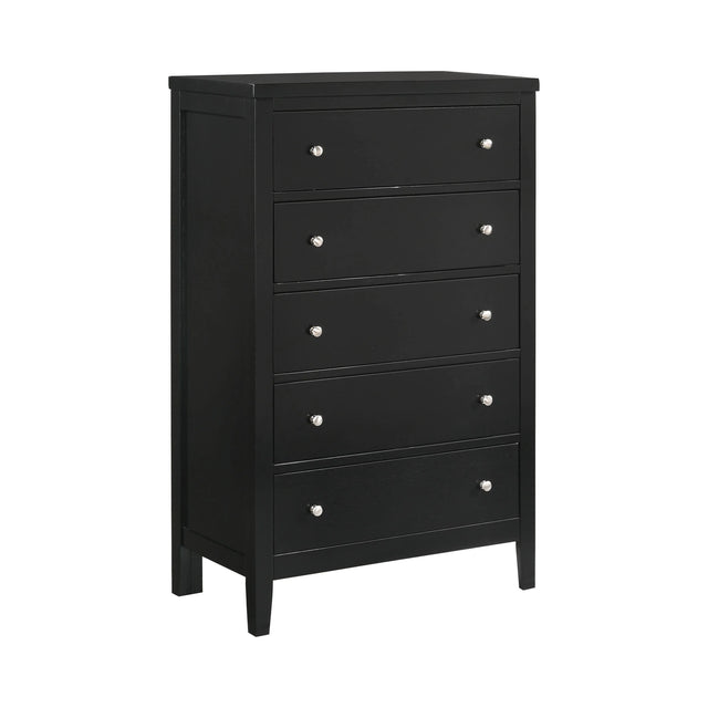 Carlton 5-Drawer Rectangular Chest Black - 215865 Pie's Variety Store