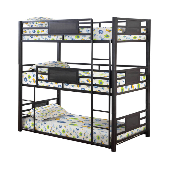 Rogen Full Triple Bunk Bed Dark Bronze - 460394F A-Z Store Nadia