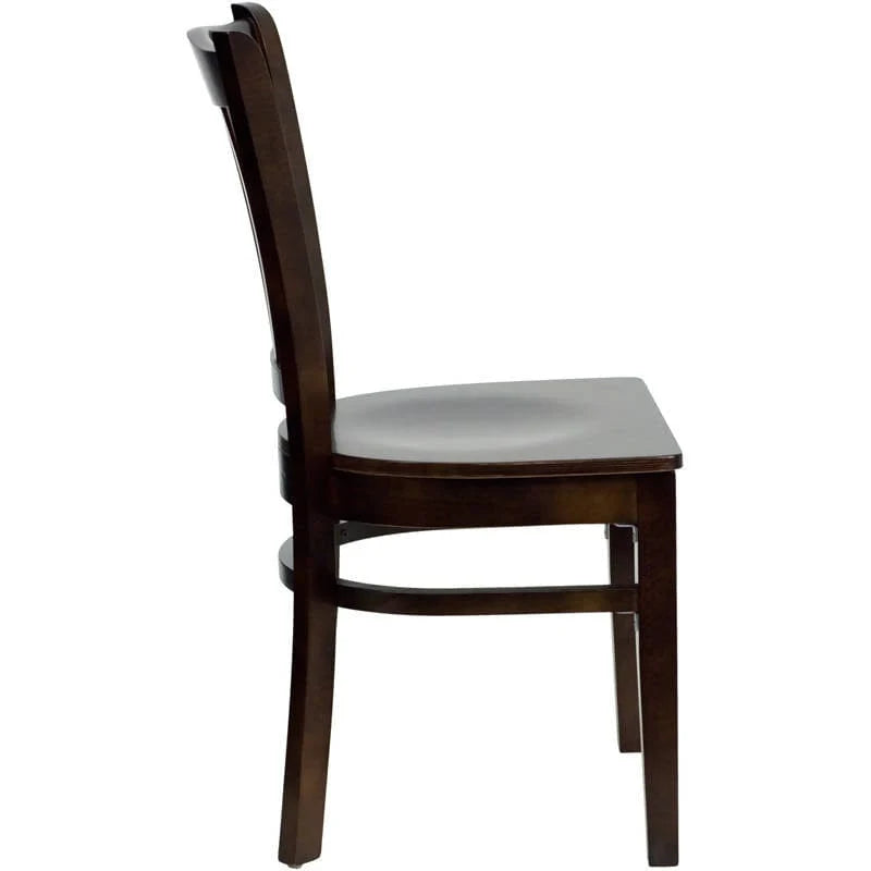 HERCULES Series Vertical Slat Back Walnut Wood Restaurant Chair [XU-DGW0008VRT-WAL-GG] Pie's Variety Store