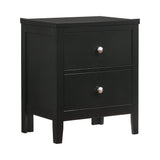 Carlton 2-Drawer Rectangular Nightstand Black - 215862 Pie's Variety Store