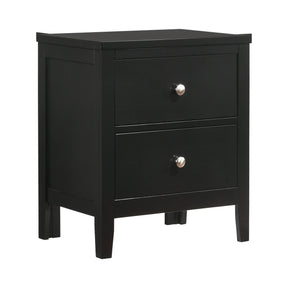 Carlton 2-Drawer Rectangular Nightstand Black - 215862 Pie's Variety Store
