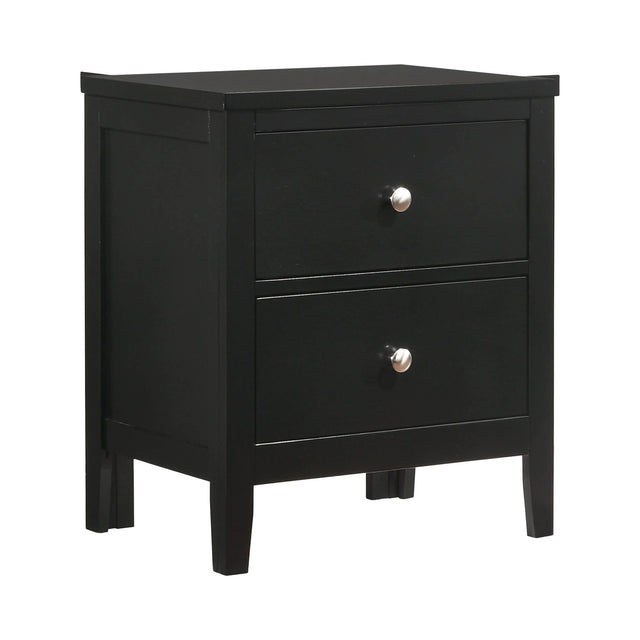 Carlton 2-Drawer Rectangular Nightstand Black - 215862 Pie's Variety Store