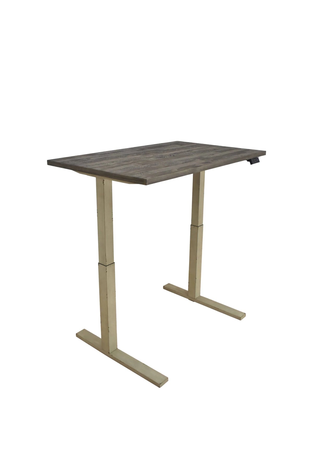 Myers Adjustable Height Standing Desk Weathered Pine And Antique Ivory - 805480 coastmega