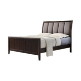 Madison Queen Bed With Upholstered Headboard Taupe Grey And Dark Merlot 4 PIECE Set - SET4PC204881Q Pie's Variety Store