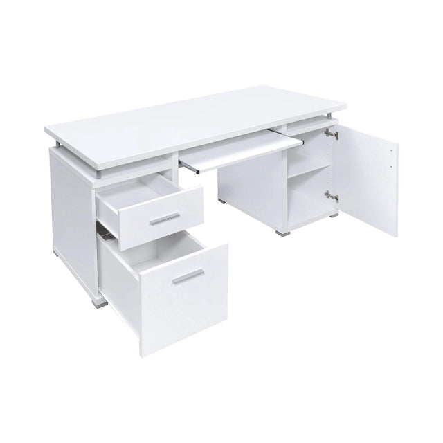Tracy 2-Drawer Computer Desk Cappuccino - 800107 Pie's Variety Store