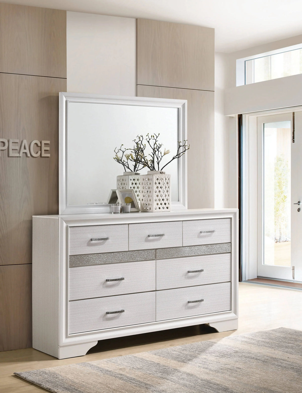 Miranda Queen 2-Drawer Storage Bed White 4PC Set - SET4PC205111Q Pie's Variety Store
