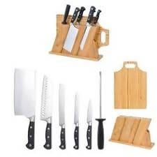 Hamilton Beach 6-Piece Stainless Steel Cutlery Set with Bamboo Block and Board - HDD601 Pie's Variety Store