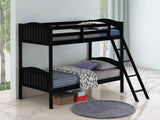 Littleton Twin/Twin Bunk Bed With Ladder Black - 405053BLK A-Z Store Nadia